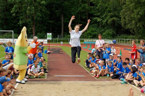 Kinderleichtathletik vor Ort am 28. Juni 2018 in Stuttgart-Degerloch