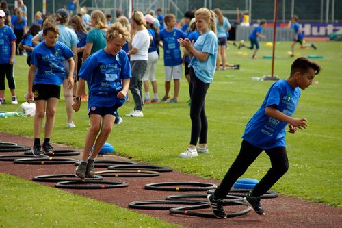 Kinderleichtathletik vor Ort am 28. Juni 2018 in Stuttgart-Degerloch