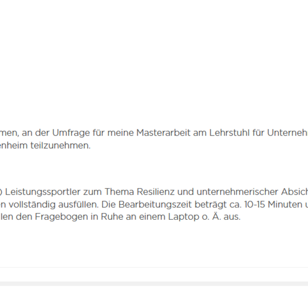 Umfrage zu Leistungssport und zu Seniorensport