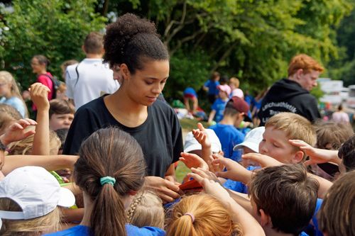 Kinderleichtathletik vor Ort am 28. Juni 2018 in Stuttgart-Degerloch