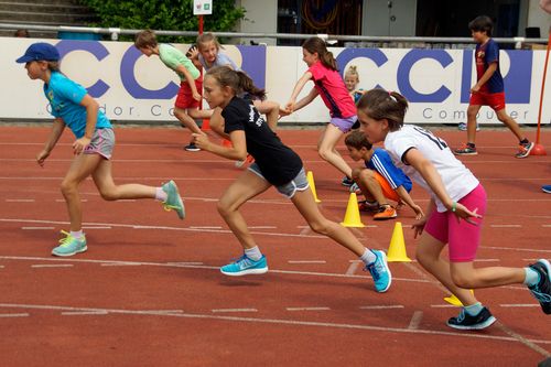 Kinderleichtathletik vor Ort am 28. Juni 2018 in Stuttgart-Degerloch