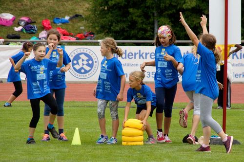 Kinderleichtathletik vor Ort am 28. Juni 2018 in Stuttgart-Degerloch