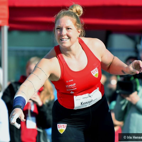 Alina Kenzel (VfB Stuttgart) letztes Jahr bei den Halleschen Werfertagen - sicherte sich den dritten Platz im Kugelstoßen