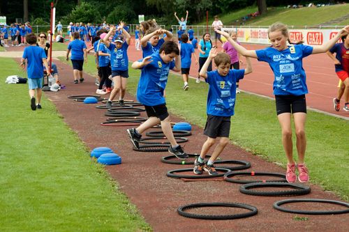 Kinderleichtathletik vor Ort am 28. Juni 2018 in Stuttgart-Degerloch