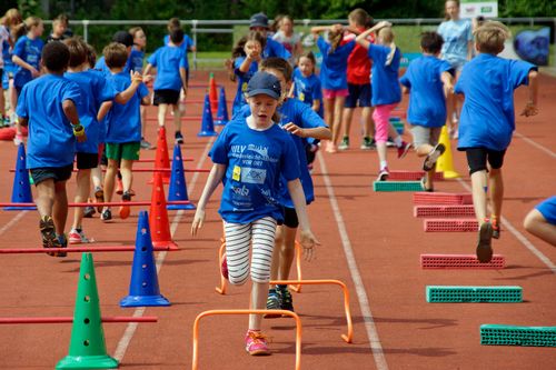 Kinderleichtathletik vor Ort am 28. Juni 2018 in Stuttgart-Degerloch