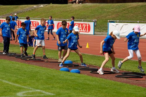 Kinderleichtathletik vor Ort am 28. Juni 2018 in Stuttgart-Degerloch