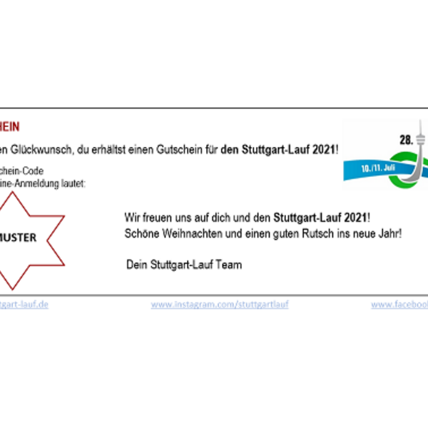 Gutschein für den Stuttgart-Lauf 2021 verfügbar