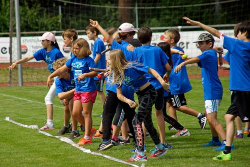 Kinderleichtathletik vor Ort am 28. Juni 2018 in Stuttgart-Degerloch