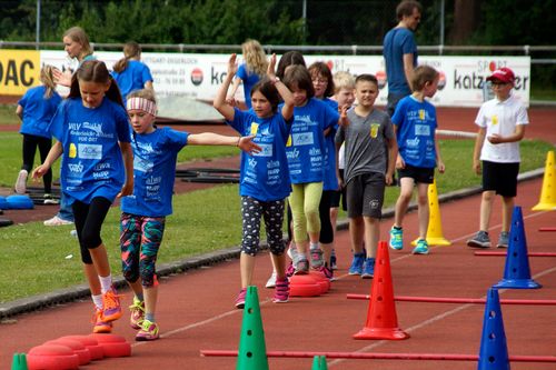 Kinderleichtathletik vor Ort am 28. Juni 2018 in Stuttgart-Degerloch