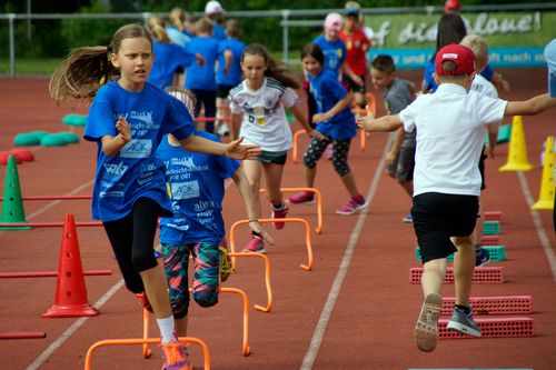 Kinderleichtathletik vor Ort am 28. Juni 2018 in Stuttgart-Degerloch