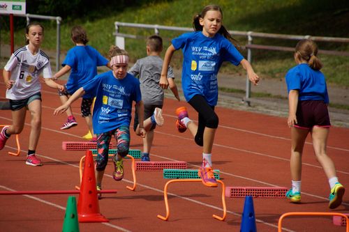 Kinderleichtathletik vor Ort am 28. Juni 2018 in Stuttgart-Degerloch