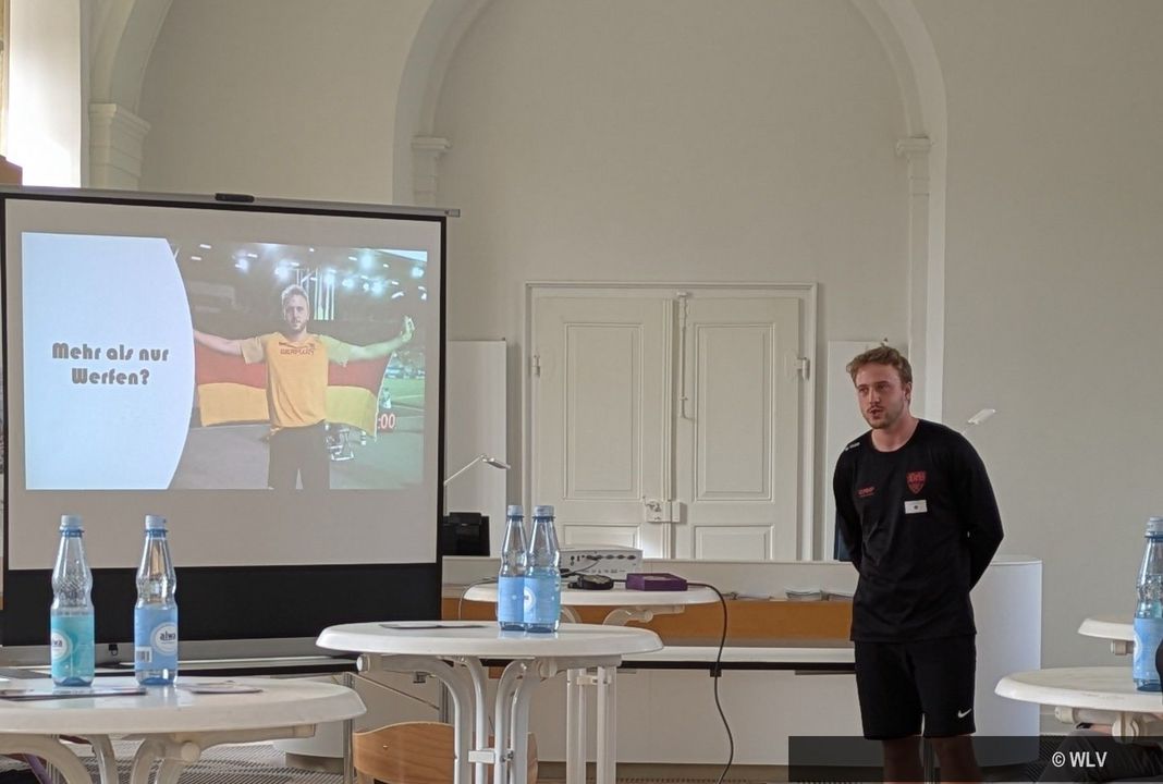 Deutscher U-23 Meister im Speerwurf Nick Thumm als Referent beim Netzwerktreffen des WLVs