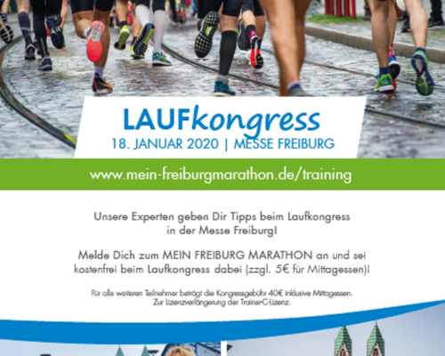 Jetzt anmelden zum 2. Laufkongress zum Mein Freiburg Marathon am 18. Januar 2020