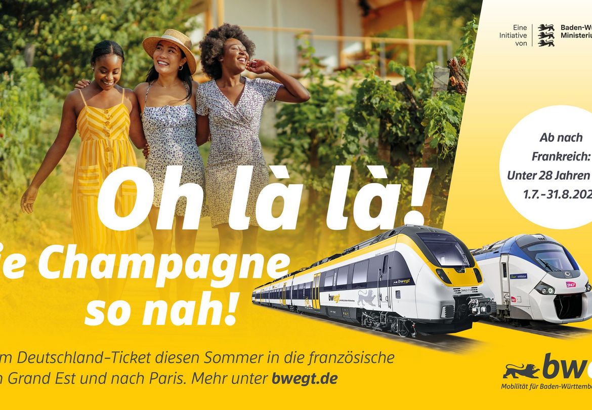 Grenzüberschreitende Mobilität für junge Menschen: ein Zeichen gelebter Freundschaft – Baden-Württemberg und Grand Est erkennen im Sommer erneut gegenseitig die Bahntickets von jungen Menschen an