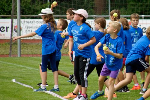 Kinderleichtathletik vor Ort am 28. Juni 2018 in Stuttgart-Degerloch