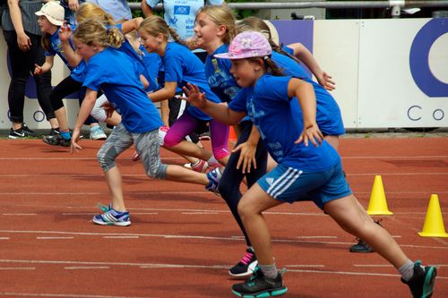 Kinderleichtathletik vor Ort am 28. Juni 2018 in Stuttgart-Degerloch