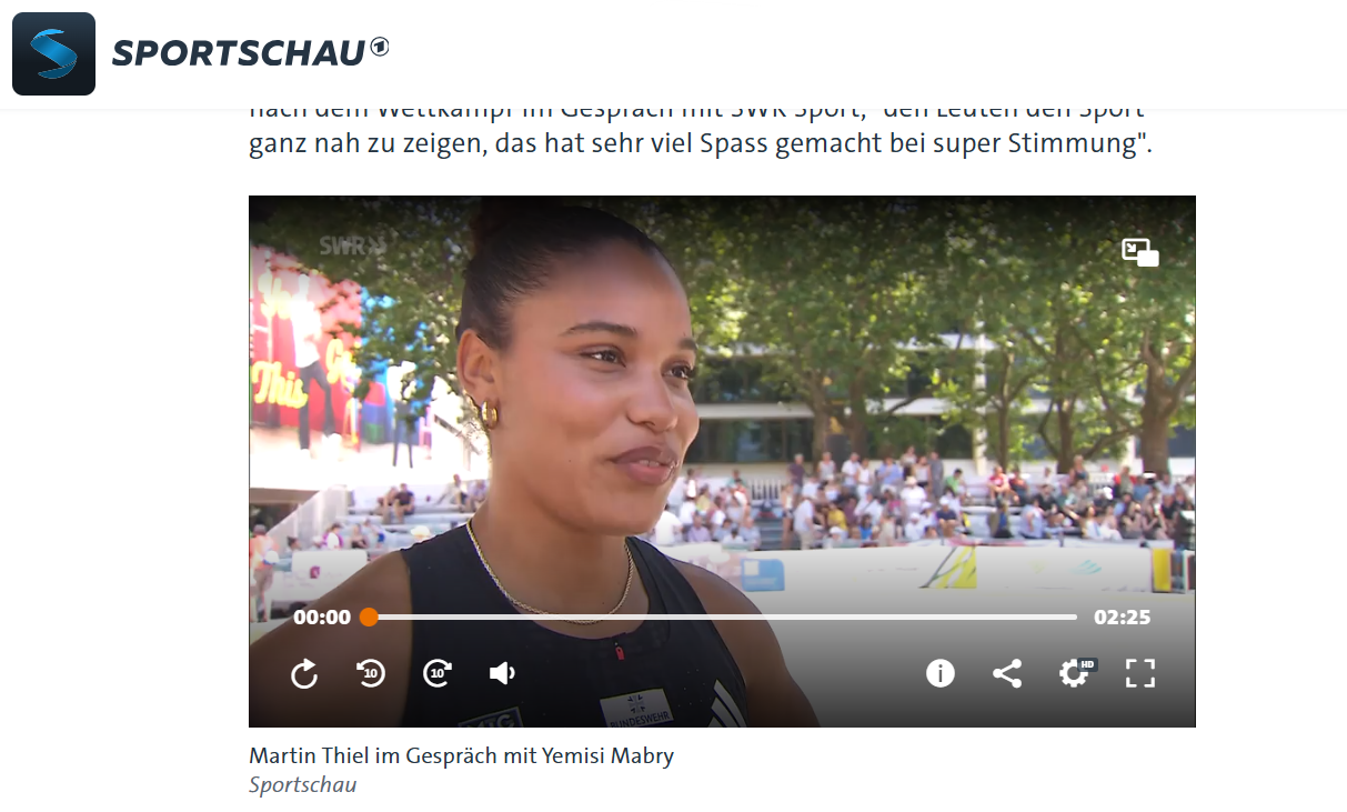 Medienecho: SWR berichtet vom WGV Leichtathletik-Festival